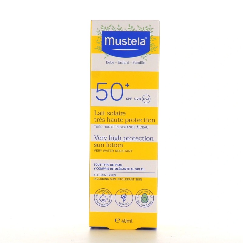 MUSTELA LAIT SOLAIRE TRES HAUTE PROTECTION SPF50+ 40ML
