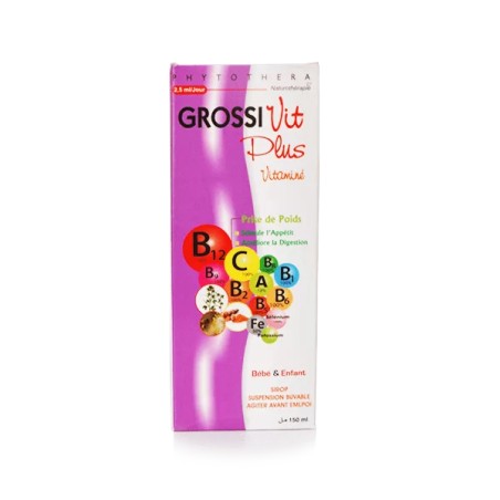 VITAL PHYTOTHERA GROSSIVIT PLUS VITAMINE BÉBÉ ET ENFANT SIROP 250ML