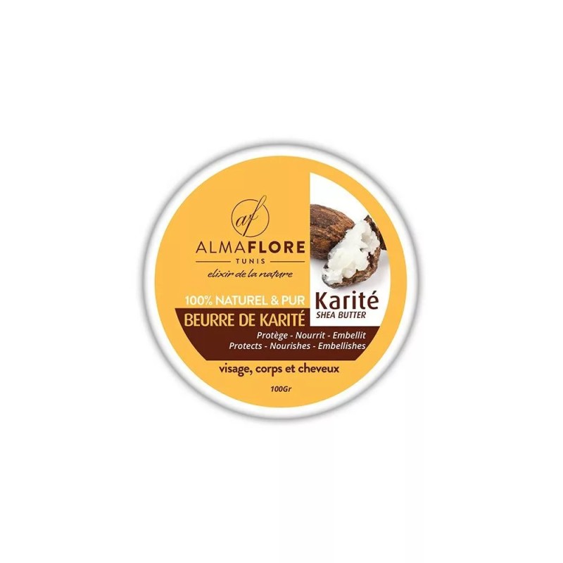 ALMAFLORE BEURRE DE KARITE 100% NATUREL 100GR