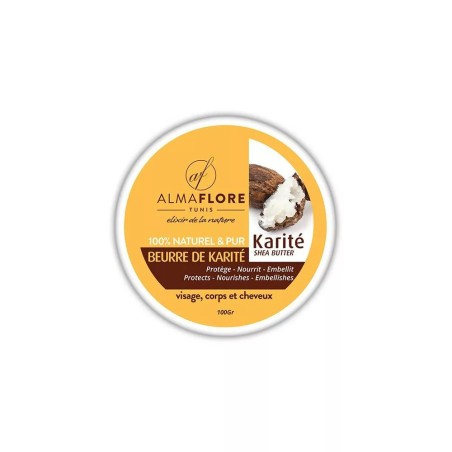 ALMAFLORE BEURRE DE KARITE 100% NATUREL 100GR