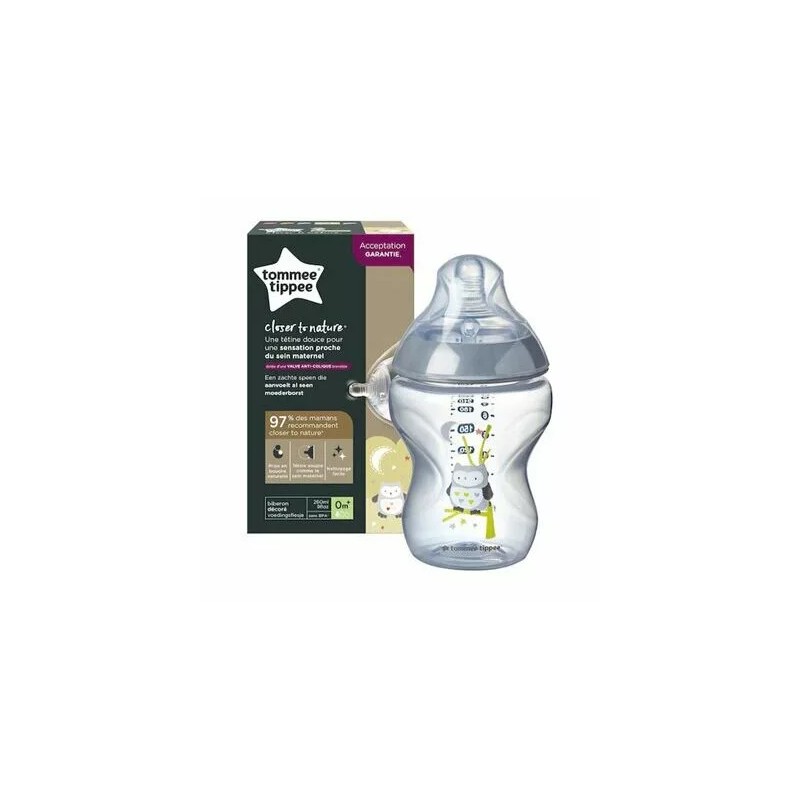 TOMMEE TIPPEE BIBERON GRIS 0m+ 260ML