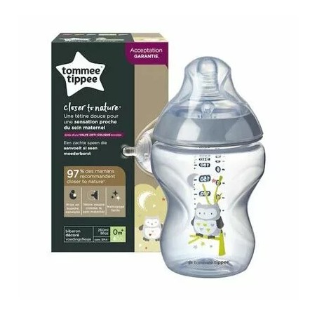 TOMMEE TIPPEE BIBERON GRIS 0m+ 260ML
