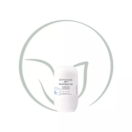 BYPHASSE DEODORANT ROLL ON ANTI TACHES FLEUR DE COTON 50ML