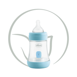 CHICCO BIBERON PERFECT 5 EN PLASTIQUE 0M+ 150ML - BLEU