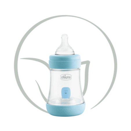 CHICCO BIBERON PERFECT 5 EN PLASTIQUE 0M+ 150ML - BLEU