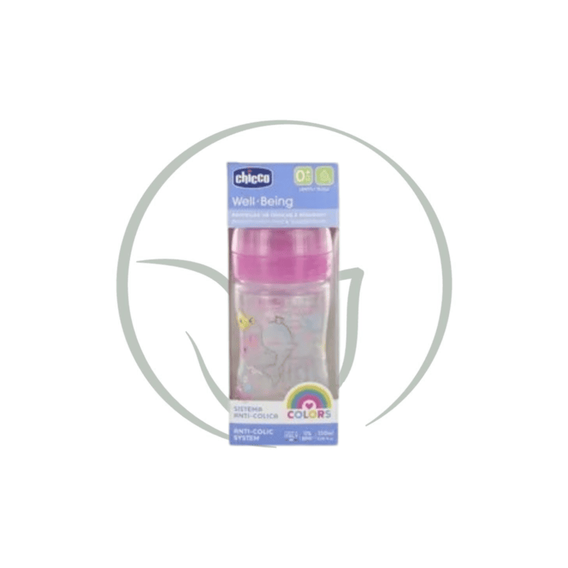 CHICCO BIBERON WELL-BEING EN POLYPROPYLÈNE 0M+ 150ML - ROSE