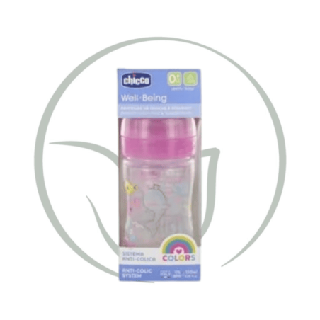 CHICCO BIBERON WELL-BEING EN POLYPROPYLÈNE 0M+ 150ML - ROSE