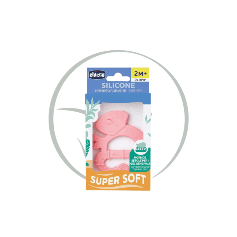CHICCO ANNEAU DE DENTITION SOFT &amp CLEAN IGUANE+2MOIS ROSE