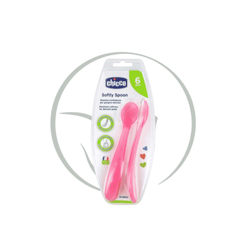 CHICCO SOFTLY SPOON 2 CUILLIERES SILICONE SOUPLES 6M+