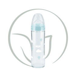 NUK BIBERON VERRE NEW CLASSIC 0-6M 240ML - BLEU