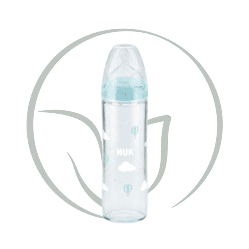 NUK BIBERON VERRE NEW CLASSIC 0-6M 240ML - BLEU