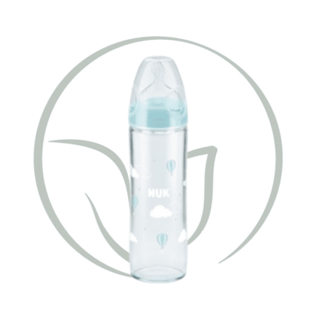 NUK BIBERON VERRE NEW CLASSIC 0-6M 240ML - BLEU