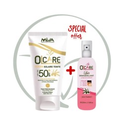 OLCARE ÉCRAN SOLAIRE TEINTÉ SPF50+ 50ML + LAIT DÉMAQUILLANT OFFERT, TEINTE BEIGE CLAIR &amp BEIGE ROSÉ - BEIGE CLAIRE