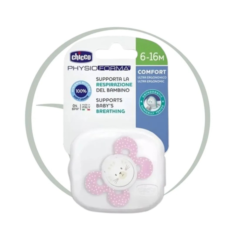 CHICCO SUCETTE PHYSIO COMFORT SILICONE 6-16 MOIS
