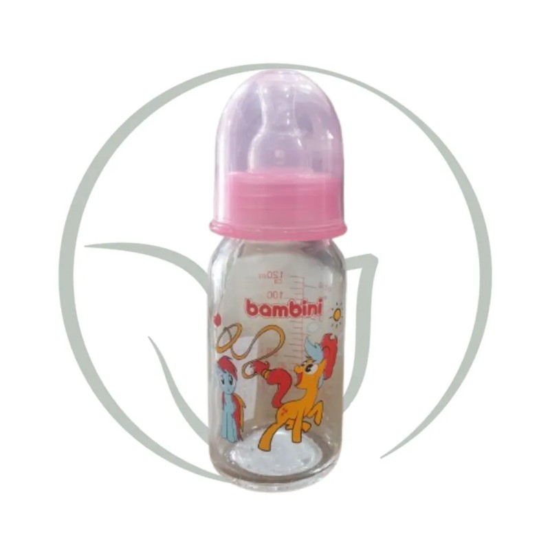 BAMBINI BIBERON EN VERRE 125ML - ROSE