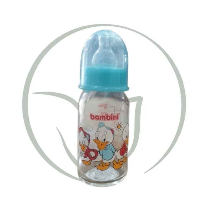 BAMBINI BIBERON EN VERRE 125ML - BLEU