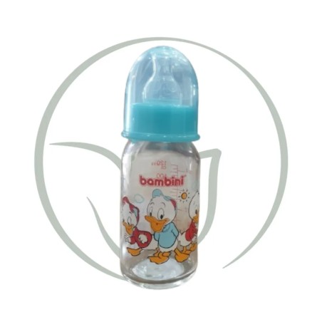 BAMBINI BIBERON EN VERRE 125ML - BLEU