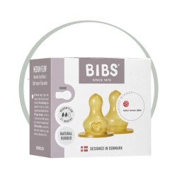 BIBS 2 TETINES RONDES LATEX BIBERON - MOYEN 2M+