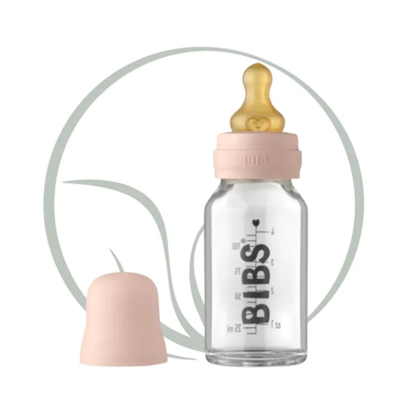 BIBS BIBERON EN VERRE SET COMPLET 0M+ 110ML - BLUSH