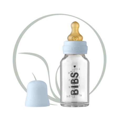 BIBS BIBERON EN VERRE SET COMPLET 0M+ 110ML - BLUE