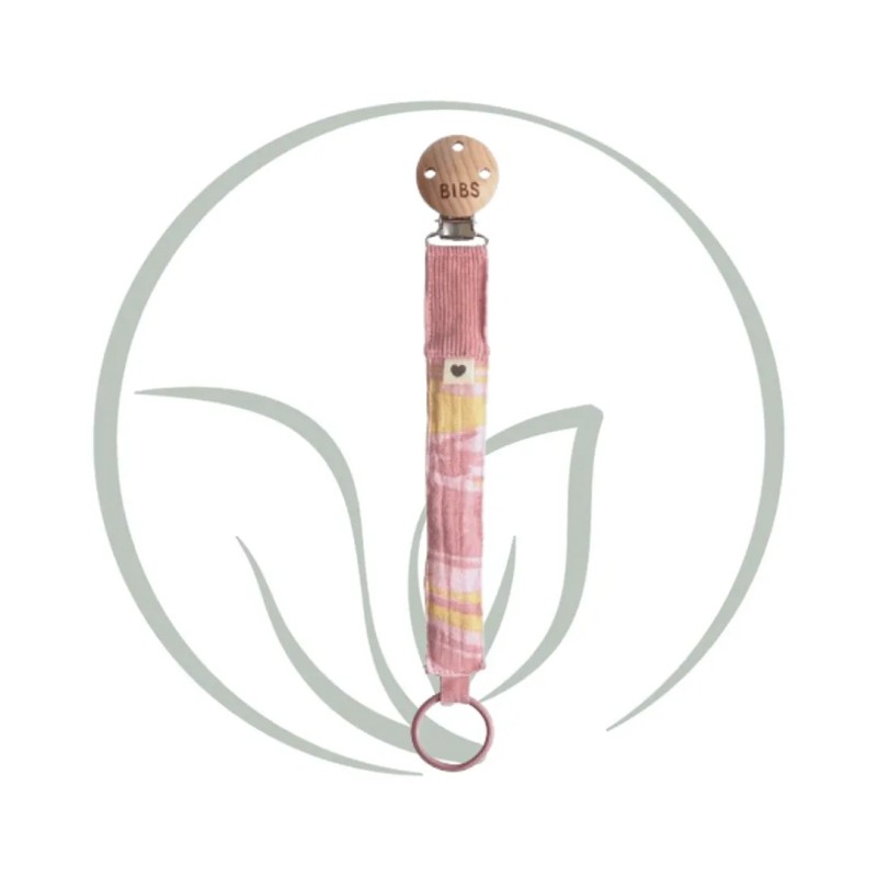 BIBS PACIFIER CLIP A SUCETTES ATTACHE SUCETTE - ROSE