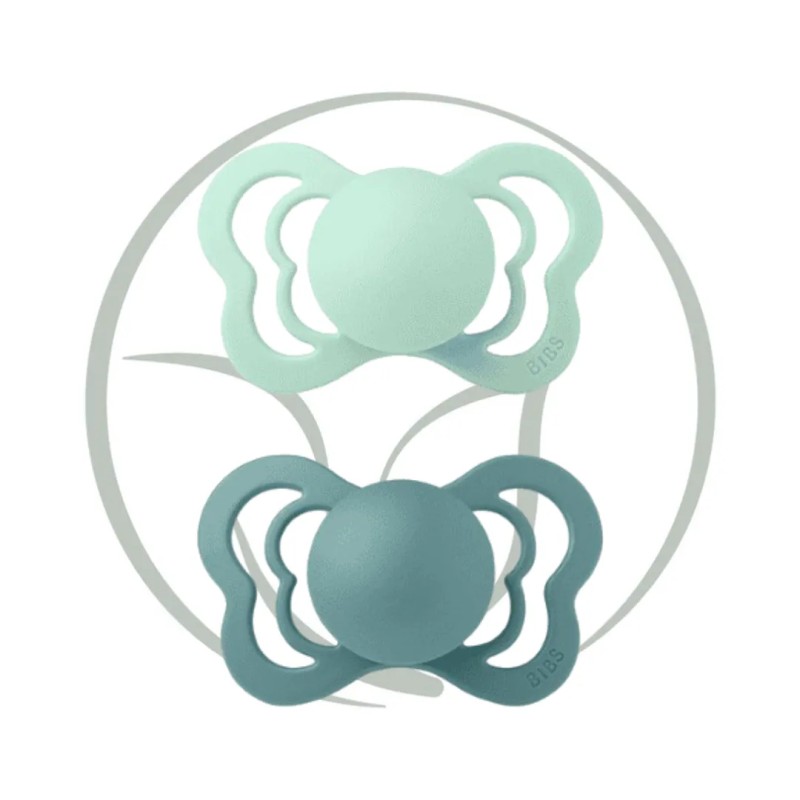 BIBS 02 SUCETTES COUTURE PACIFIER TAILLE 2 0M - NORDIC MINT ISLAND SEA
