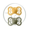 BIBS LOT 2 SUCETTES SUPREME SIZE 1 - HONEY BEE OLIVE