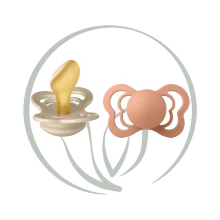 BIBS 02 SUCETTES COUTURE PACIFIER TAILLE 1 0M - VANILLA PEACH