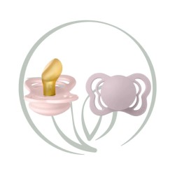 BIBS 02 SUCETTES COUTURE PACIFIER TAILLE 1 0M - BLOSSOM/DUSKY LILAC