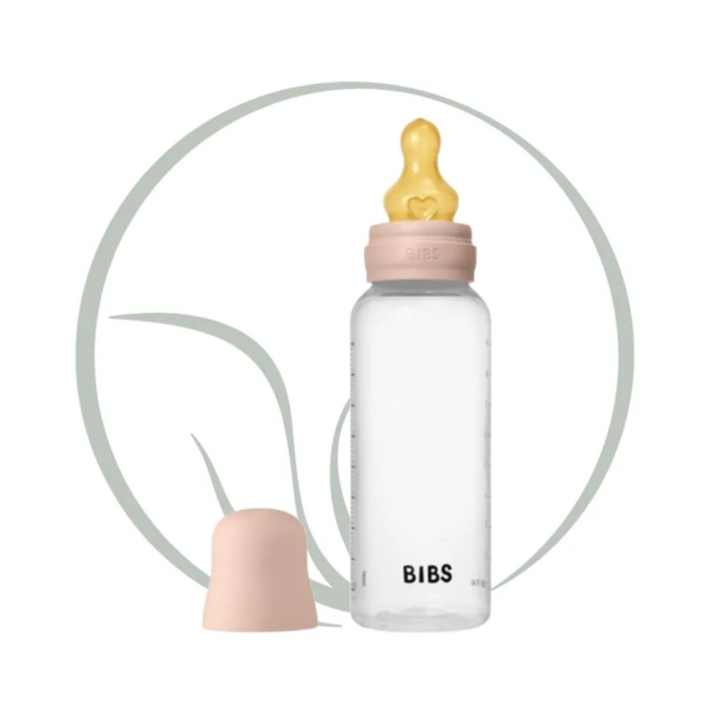 BIBS BIBERON BOTTLE LATEX MEDIUM FLOW 270ML - BLUSH