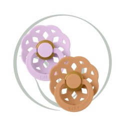 BIBS 2 SUCETTES BOHEME TAILLE 2 - RUBER VIOLET SKY PUMPKIN