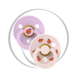 BIBS 2 SUCETTES COLOUR NATURAL RUBBER VIOLET SKY MIX 6M+ - size 2 6m+