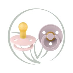 BIBS 2 SUCETTES PACIFIER BLOSSOM DUSKY LILAC - size 1 0m+