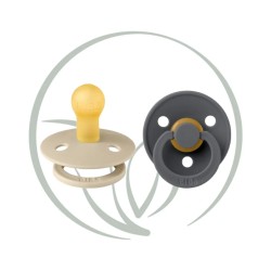 BIBS 2 SUCETTES PACIFIER VANILLA IRON - size 1 0m+