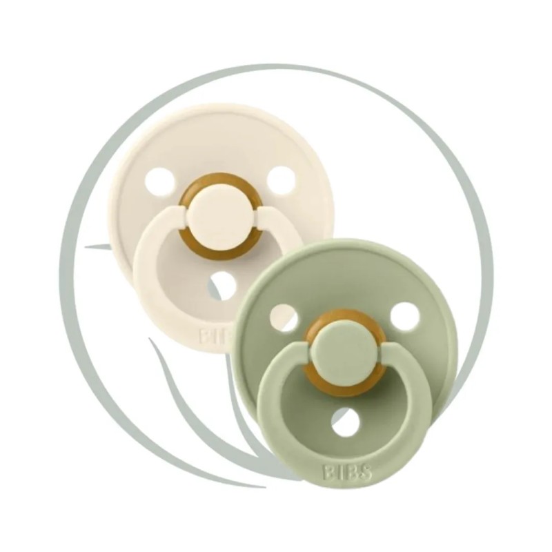 BIBS 2 SUCETTES PACIFIER IVORY SAGE SIZE 3