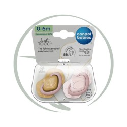 CANPOL BABIES SUCETTE LIGHT TOUCH SYMETRIQUE GOLD PINK 2 PCS - 0-6 mois