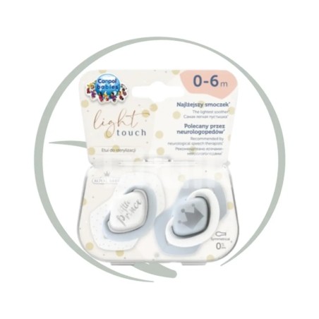 CANPOL BABIES 2 SUCETTES UNIVERSELLES ROYAL BABY 0-18M - 0-6M ROYAL BABY 22-650 BLEU