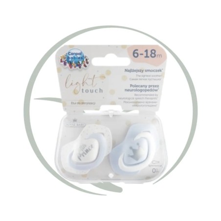 CANPOL BABIES 2 SUCETTES UNIVERSELLES ROYAL BABY 0-18M - 6-18M ROYAL BABY 2/651 BLEU