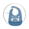 CANPOL BABIES BAVOIR SILICONE AVEC POCHE BONJOUR PARIS 74/027 - BLEU