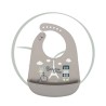 CANPOL BABIES BAVOIR SILICONE AVEC POCHE BONJOUR PARIS 74/027 - TAUPE