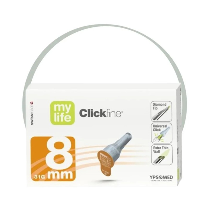 MYLIFE CLICK FINE AIGUILLES POUR STYLOS A INSULINE 8 MM x100